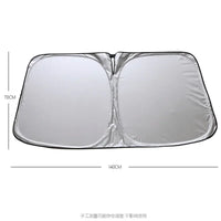 Pare-soleil voiture pliable réfléchissant en tissu argenté, 140 x 70 cm, avec sac de rangement