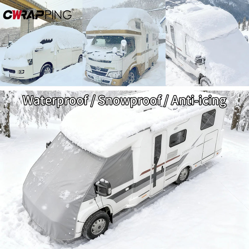 Housse de pare-brise camping-car anti-givre et anti-neige, 5 couches non tissées, 215 x 230 cm