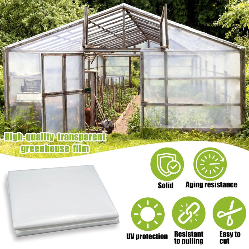 Bâche transparente pour serre en film polyéthylène anti-buée et isolant, 2x10 m ou 3x6 m