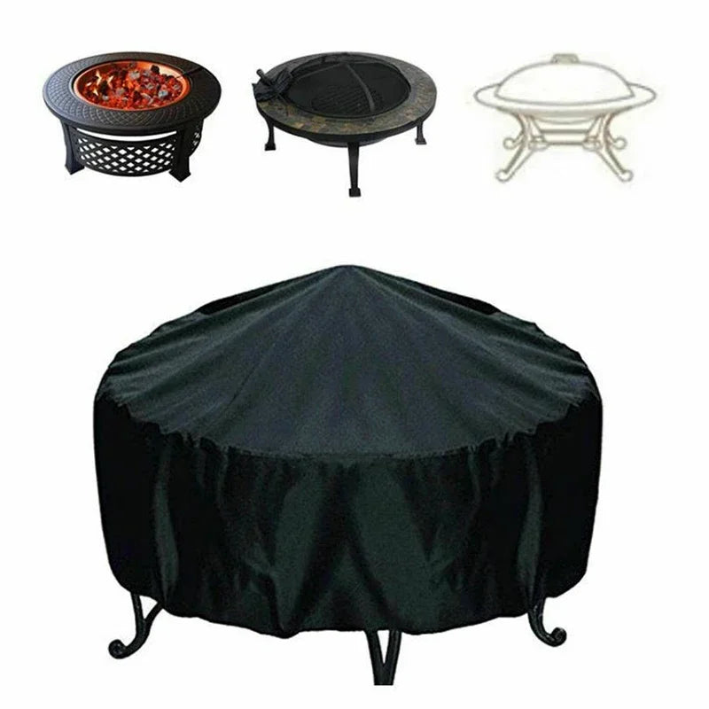 Housse de brasero ronde imperméable coupe-vent en polyester, 4 dimensions de 76 à 112 cm