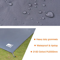 Bâche de sol de camping Oxford 210D avec œillets et sac, 5 tailles