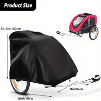 Housse de remorque de vélo imperméable en Oxford 420D noire, 140 x 84 x 100 cm