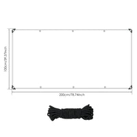 Bâche transparente PVC à œillets avec corde, 1x2, 1x3, 2x3 ou 3x4 m