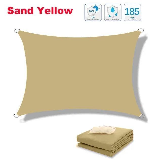 Voile d'ombrage rectangulaire imperméable en polyester 300D, anti-UV, 10 tailles