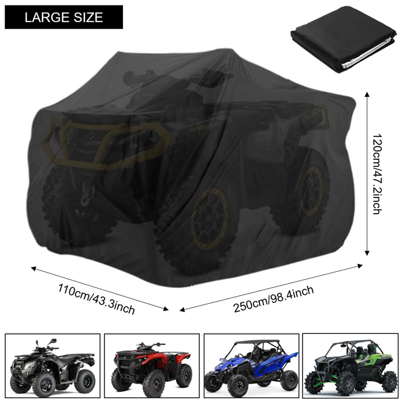 Housse quad universelle Oxford 210D noire, imperméable et anti-UV, 2 tailles