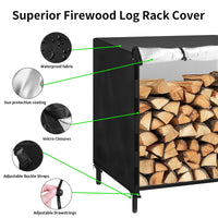 Housse de rangement pour bois de chauffage imperméable, 122 ou 244 x 60 x 104 cm