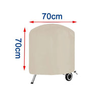Housse barbecue rond beige imperméable en Oxford 210D, 4 tailles