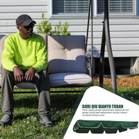Toit de remplacement pour balancelle de jardin, polyester vert imperméable et anti-UV, 3 tailles