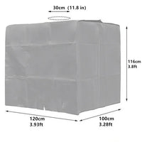 Housse de cuve IBC 1000 L imperméable, Oxford 210D, 120x100x116 cm, avec ou sans fermeture éclair