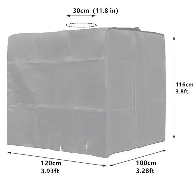 Housse de cuve IBC 1000 L imperméable, Oxford 210D, 120x100x116 cm, avec ou sans fermeture éclair