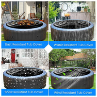 Couvercle gonflable noir pour spa rond 138 ou 160 cm, isolant, avec poignées