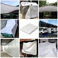 Bâche blanche imperméable en polyéthylène 0,3 mm, abri solaire et jardin, 19 tailles