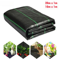 Toile anti-mauvaises herbes tissée noire anti-UV pour verger et jardin, rouleau de 1x10 ou 1x20 m