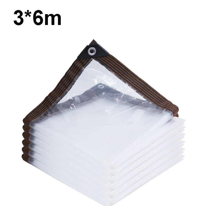 Bâche imperméable transparente en polyéthylène avec œillets pour balcon et serre, 6 tailles de 1 x 2 à 3 x 6 m