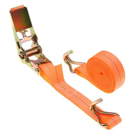Sangle d'arrimage à cliquet orange en polyester avec crochet métallique, longueur de 1 à 6 m