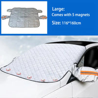 Protection pare-brise magnétique argentée anti-givre et imperméable, 5 aimants, berline 145x105 cm ou SUV 160x116 cm