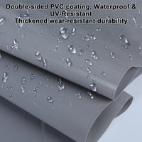 Bâche terrasse PVC à fenêtre transparente et fermeture éclair, noir ou gris, 3 tailles