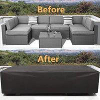 Housse salon de jardin Oxford 210D noire ou argentée, 36 tailles de 40x40x40 à 350x260x90 cm