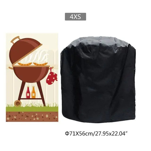 Housse barbecue grande taille noire imperméable anti-UV, 8 dimensions