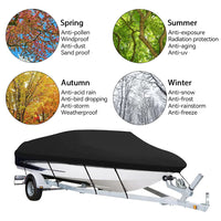 Housse de bateau imperméable anti-UV 190T à sangles, 2 tailles de 4,3 à 6,7 m
