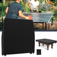 Housse de table de ping-pong repliée ou de billard 7 et 8 ft, polyester noir imperméable