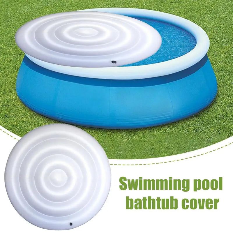 Housse de spa gonflable ronde blanche 145 cm en PVC, pliable, protection pluie et vent