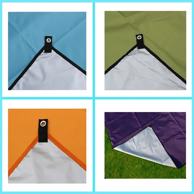 Bâche de camping ultralégère polyester 210T, 6 points d'attache, 4 tailles, 8 coloris