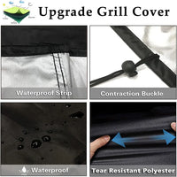 Housse de barbecue robuste anti-pluie et anti-UV en Oxford 190T, 7 tailles de XXS à XL