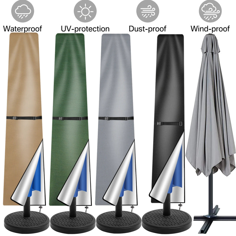 Housse parasol droit Oxford 210D imperméable anti-UV avec tige, 4 coloris, 170 à 240 cm