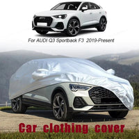 Housse voiture pour Audi Q5, Q4, Q7 et Q8 en Oxford argenté, anti-UV, 12 modèles au choix