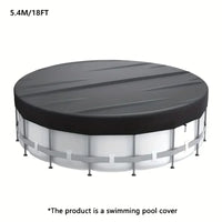 Bâche piscine hors sol ronde noire à cordon de serrage, tissu 210D, 1,8 à 5,4 m