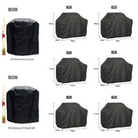Housse de barbecue imperméable en polyester résistante aux UV, 9 tailles, gris clair ou noir