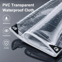 Bâche transparente PVC épaissie à œillets, corde de 10 m et 20 colliers, 7 tailles