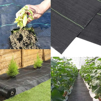Toile anti-mauvaises herbes tissée noire anti-UV pour verger et jardin, rouleau de 1x10 ou 1x20 m