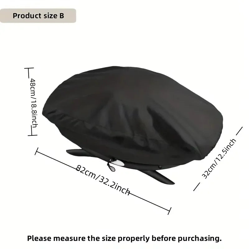 Housse barbecue pour Weber Q200, Q220 et Q2000, polyester noir, 67 x 44 ou 82 x 48 cm