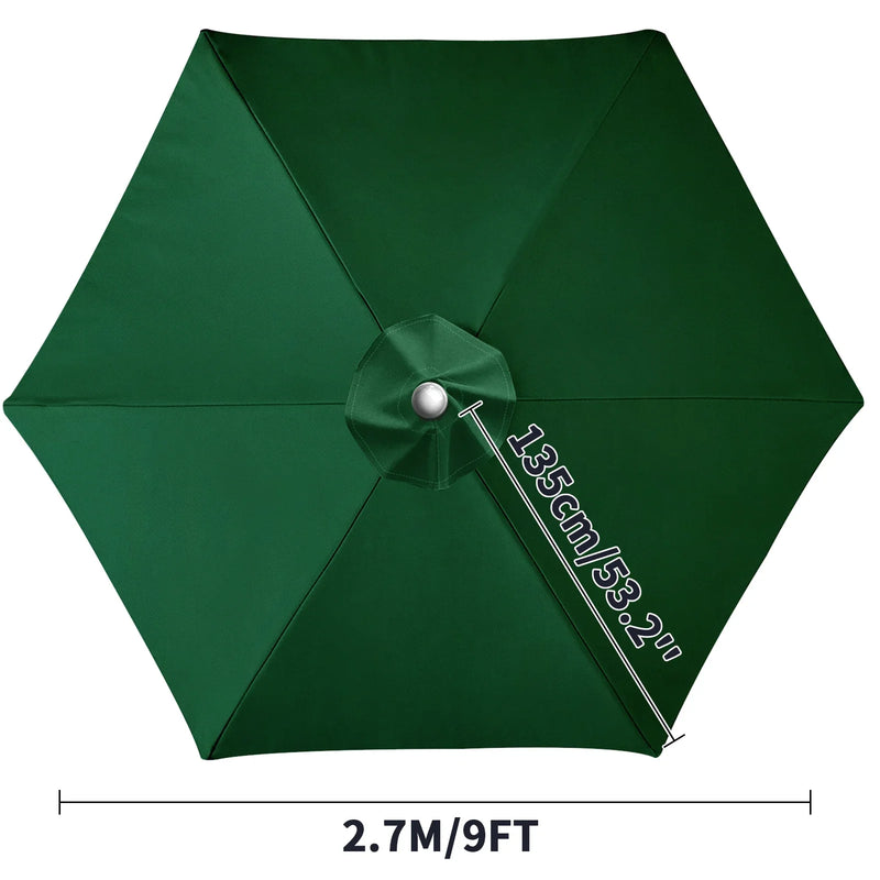 Toile de remplacement parasol 6 ou 8 baleines, imperméable anti-UV, Ø 2 à 3 m