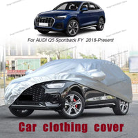 Housse voiture pour Audi Q5, Q4, Q7 et Q8 en Oxford argenté, anti-UV, 12 modèles au choix