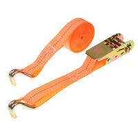 Sangle d'arrimage à cliquet orange en polyester avec crochet métallique, longueur de 1 à 6 m
