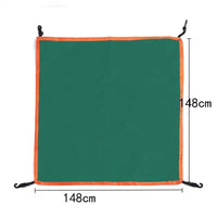 Bâche de tente de camping carrée imperméable avec 4 crochets, de 56 à 148 cm, vert ou beige