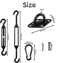 Kit de fixation voile d'ombrage noir en acier inoxydable 304, 40 pièces