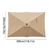 Toile de remplacement pour parasol rectangulaire 200 x 300 cm, polyester anti-UV, 4 coloris