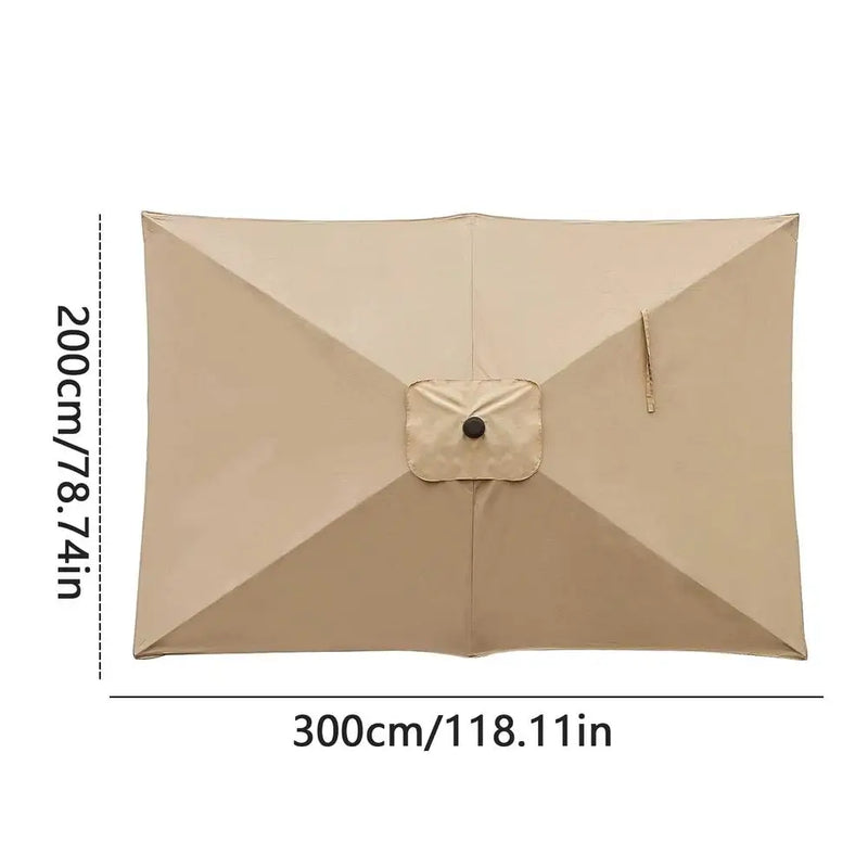 Toile de remplacement pour parasol rectangulaire 200 x 300 cm, polyester anti-UV, 4 coloris
