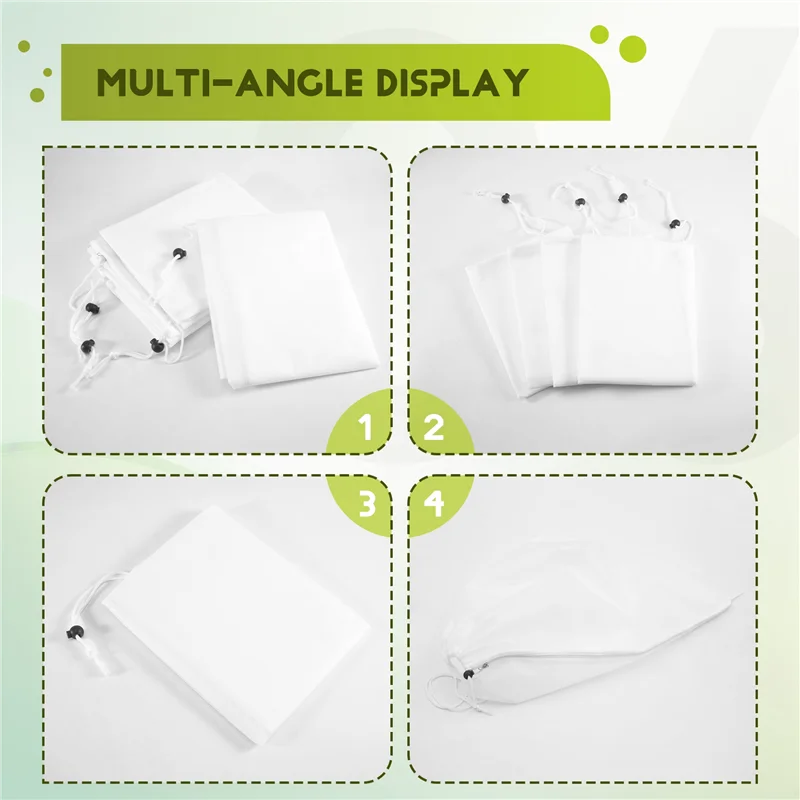 Lot de 4 housses d'hivernage blanches pour plantes, non tissées, 60 x 80 cm