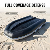 Rouleau de protection de coque en caoutchouc nervuré 3 m x 20 cm, pour bateau pneumatique