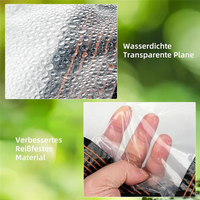 Bâche transparente en polyéthylène avec œillets, corde et 20 attaches de câble, 3 x 4 m