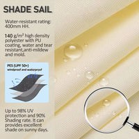 Voile d'ombrage rectangulaire anti-UV 95 % respirante, 13 coloris, 10 tailles