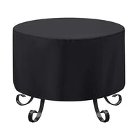 Housse de brasero ronde imperméable anti-UV noire, 21 dimensions de 38 à 204 cm