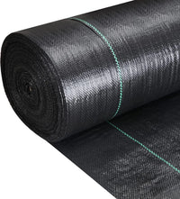 Toile anti-mauvaises herbes tissée noire en polyéthylène, rouleaux de 1x10 à 2x15 m
