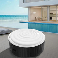 Couvercle gonflable blanc pour spa rond 145 cm, isolant, avec deux poignées