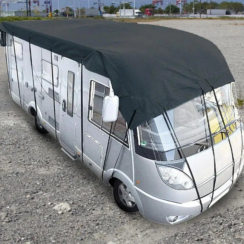 Housse de toit pour camping-car et caravane Oxford 210D, noire ou argent, 500 à 750 cm